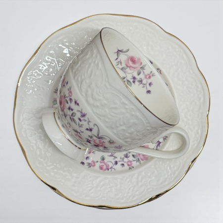 Serviciu Portelan Vintage Elegance, 2 Cesti si farfurii, ROMANCE [1]