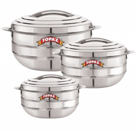 Depozitare si servire - Set 3 Caserole Termice din Inox, 3L + 5L + 7,5L, LOTUS