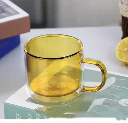 Set 4 cani „RAINBOW” 250 ml din sticla borosilicata, cu perete dublu, multicolor [6]