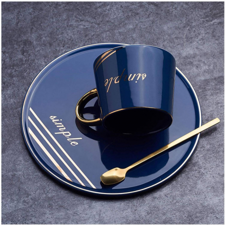 Set 4 Cesti cu Farfurie si Lingurita, Portelan, SIMPLE [8]