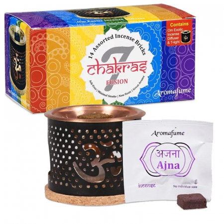 Carbuni aromati - Set Suport Difuzor metalic si carbuni aromati, 7 CHAKRAS