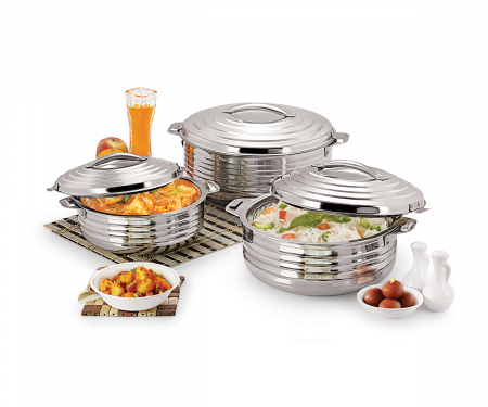 Set 3 Caserole Termice din Inox, 2L+3L+5L,Designer [2]