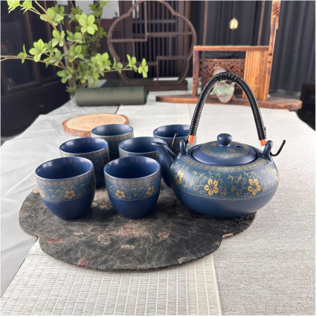 Seturi din Portelan - Set Ceainic 500 ml si 6 cupe din Portelan, cutie cadou, IMPERIAL BLUE