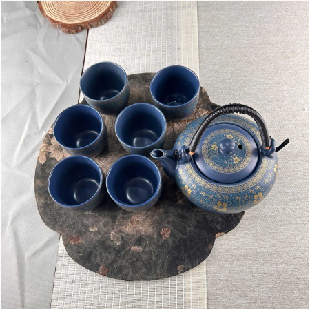 Set Ceainic 500 ml si 6 cupe din Portelan, cutie cadou, IMPERIAL BLUE [1]