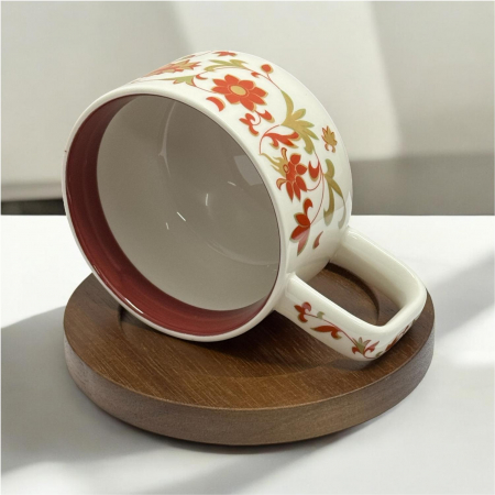 Set Ceasca Portelan si suport Lemn, TERRA COLLECTION, 250 ml [2]