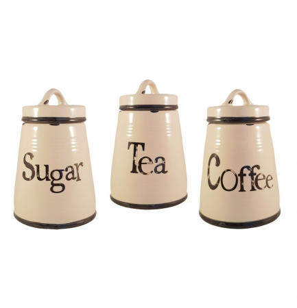Depozitare si servire - Set Ceramic COFFEE,SUGAR,TEA, 3 recipiente
