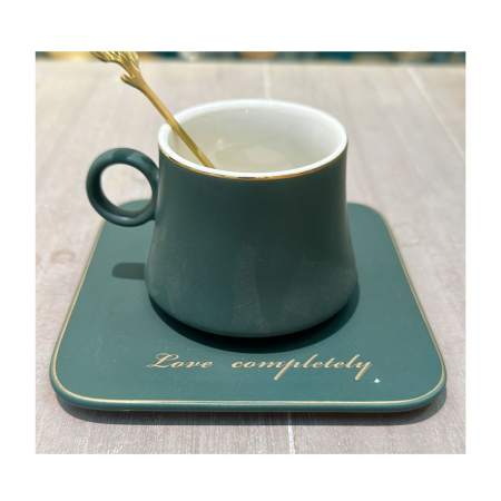 Set din Portelan Ceasca, Farfurie si Lingurita metalica, LOVE, 170 ml [1]