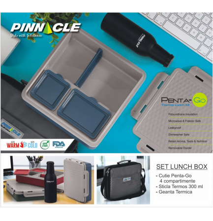Depozitare si servire - Set Lunch Box Cutie Alimente, Sticla Termos, Geanta Termica