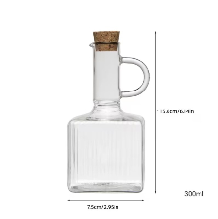 Set oliviera premium din sticla borosilicata, 2 recipiente cu suport din bambus [2]