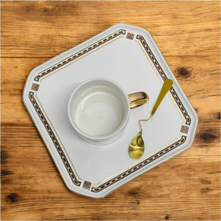 Set Portelan Ceasca si Platou 20x20cm, ENJOY LIFE, 200 ml [2]