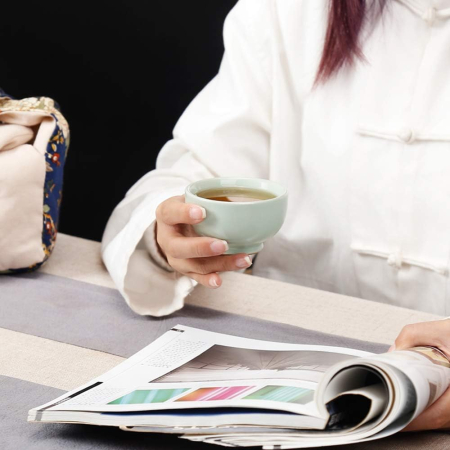 Set Tea for One 150 ml, ceainic si cupa din ceramica, verde/turcoaz [1]