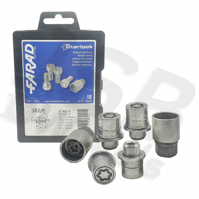 Set piulite antifurt Starlock M12x1.5 382/E cu 2 chei [2]
