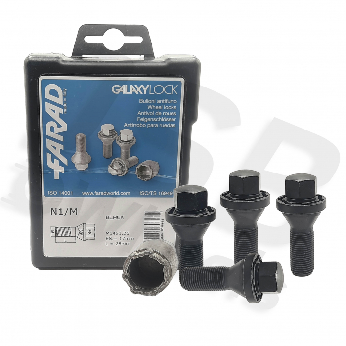 Set prezoane antifurt negre Galaxylock M14x1.25 N1/M [2]