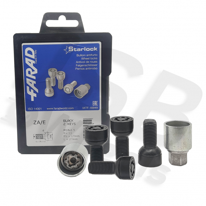 Set prezoane antifurt negre Starlock M14x1.5 ZA/E cu 2 chei [2]