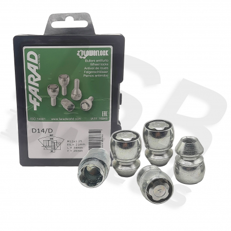 Set piulite antifurt Flowerlock M12x1.25 D14/D [1]