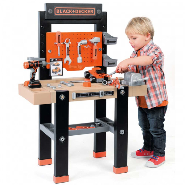 Atelier Smoby Black & Decker Bricolo Center cu accesorii [10]