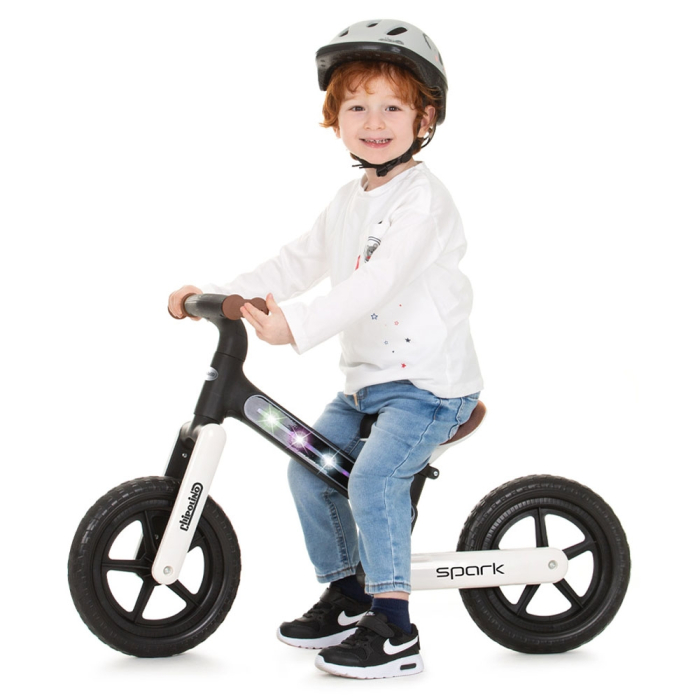 Bicicleta fara pedale Chipolino Spark black white [4]