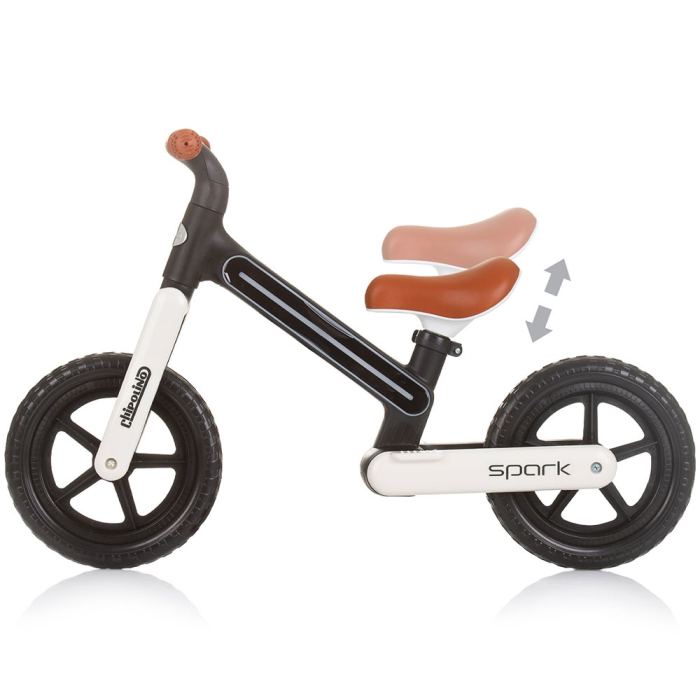 Bicicleta fara pedale Chipolino Spark black white [3]
