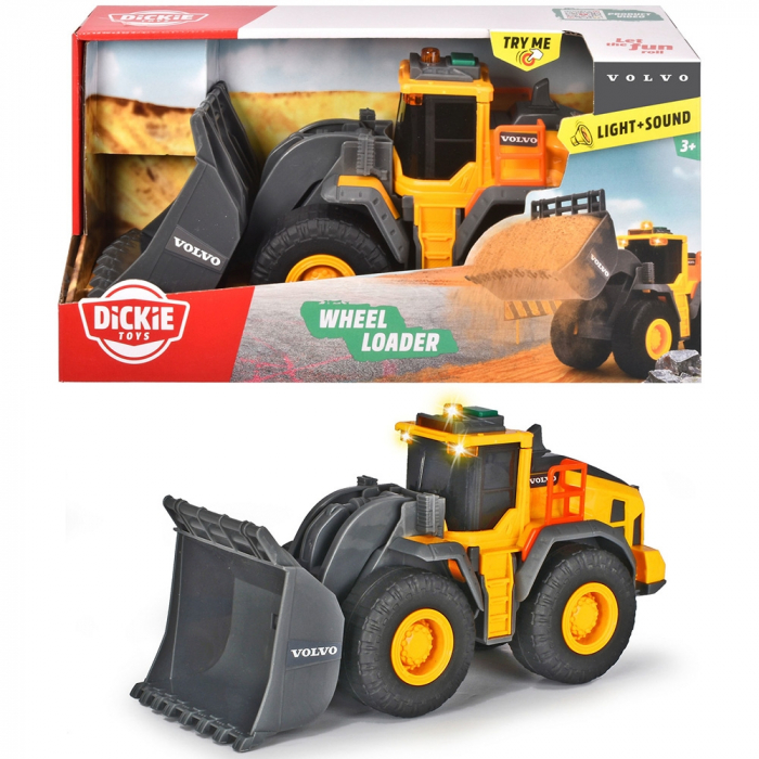 Buldozer Dickie Toys Volvo Wheel Loader 23 cm cu lumini si sunete [8]