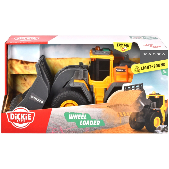 Buldozer Dickie Toys Volvo Wheel Loader 23 cm cu lumini si sunete [9]