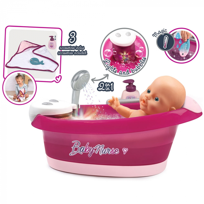 Cadita pentru papusa Smoby Baby Nurse Baleno Bath [4]