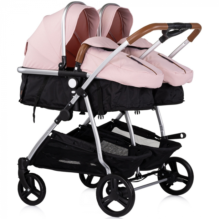Carucior gemeni Chipolino Duo Smart 3 in 1 pink marshmallow [2]