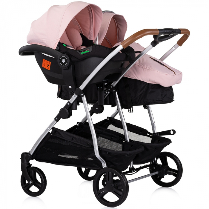 Carucior gemeni Chipolino Duo Smart 3 in 1 pink marshmallow [10]