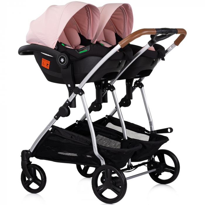 Carucior gemeni Chipolino Duo Smart 3 in 1 pink marshmallow [11]