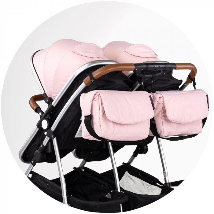 Carucior gemeni Chipolino Duo Smart 3 in 1 pink marshmallow [15]