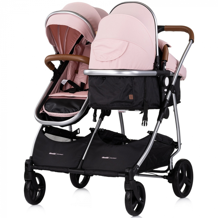 Carucior gemeni Chipolino Duo Smart 3 in 1 pink marshmallow [6]