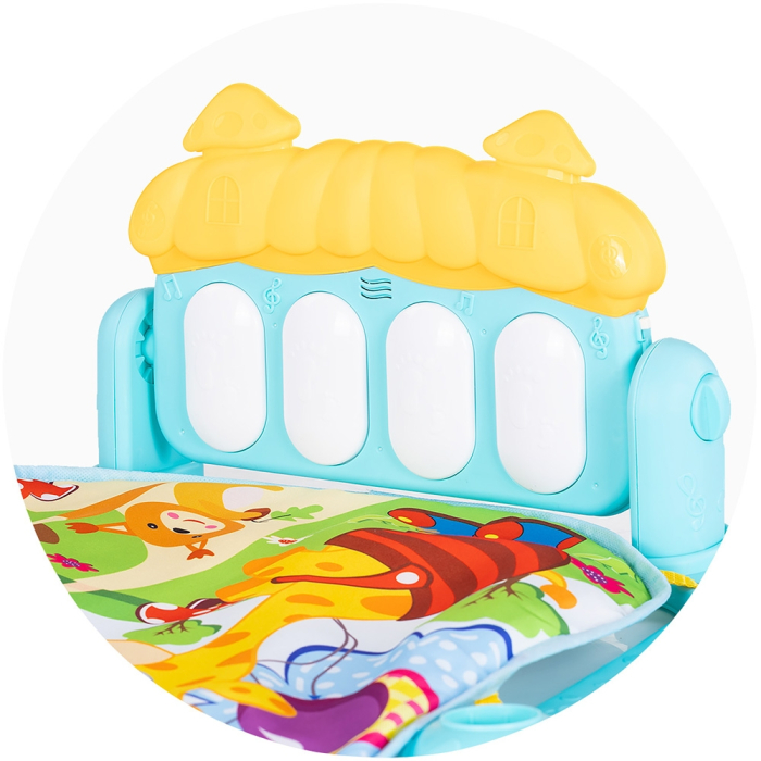 Covoras de joaca cu pian Chipolino Zoo Party blue [3]