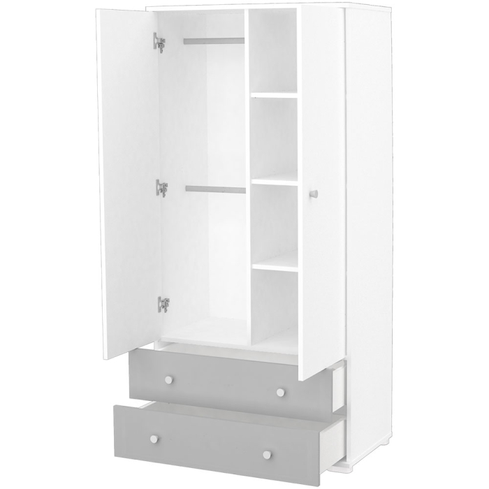 Dulap cu 2 usi si 2 sertare Hubners Patrik alb grafit [3]