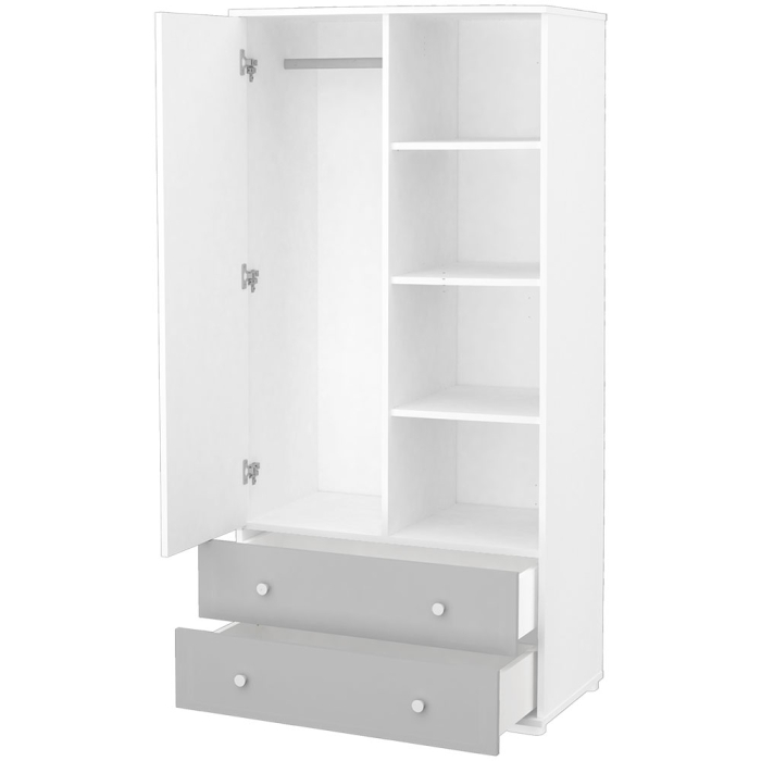 Dulap cu o usa si 2 sertare Hubners Patrik alb grafit [4]