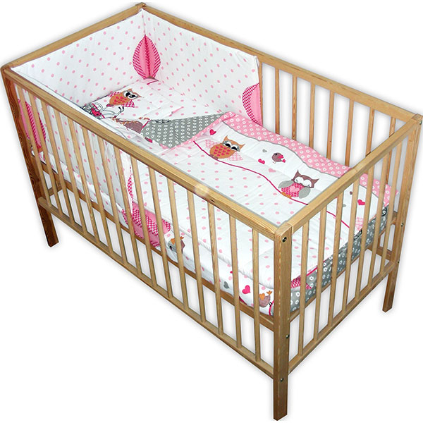 Lenjerie patut Hubners Bufnite 4 piese roz [1]