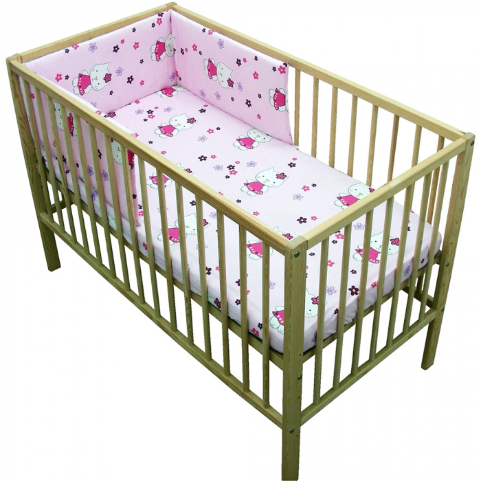 Lenjerie patut Hubners Kitty Floricele 4 piese roz [1]