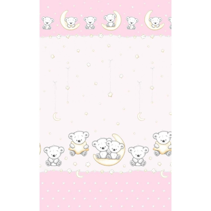 Lenjerie patut Hubners Ursulet pe Semiluna 4 piese roz [2]