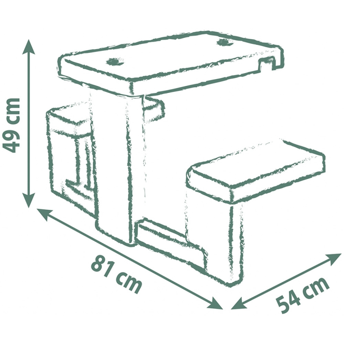 Masa de picnic cu doua banci Smoby Life pentru casuta verde [2]