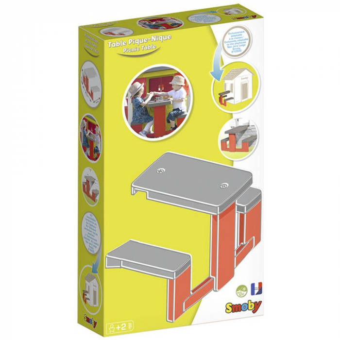 Masa de picnic cu doua banci Smoby pentru casuta rosu [6]