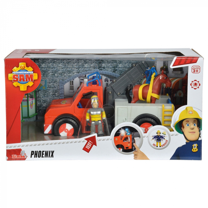 Masina de pompieri Simba Fireman Sam Phoenix cu figurina si cal [10]