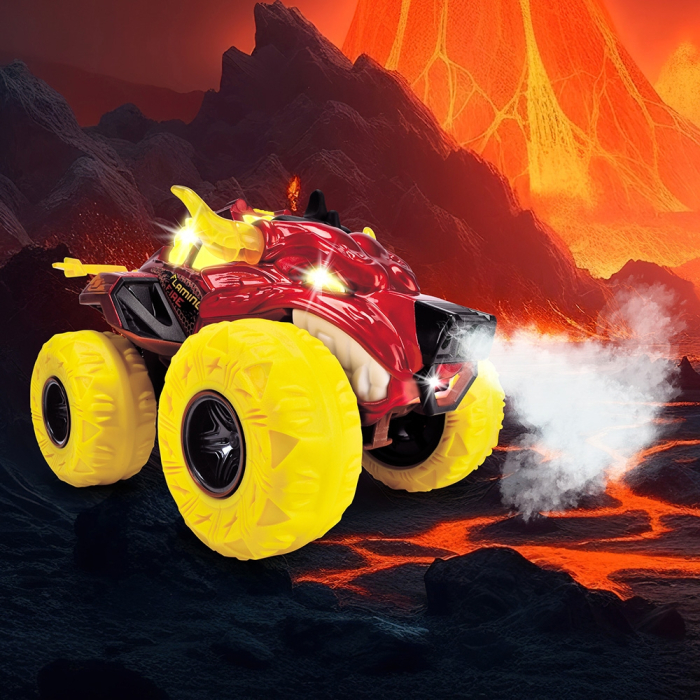 Masina Dickie Toys Flaming Fire Monster 25 cm rosu cu lumini si sunete [6]