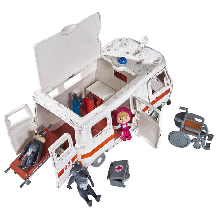 Masina Simba Masha and the Bear Ambulance cu accesorii [3]