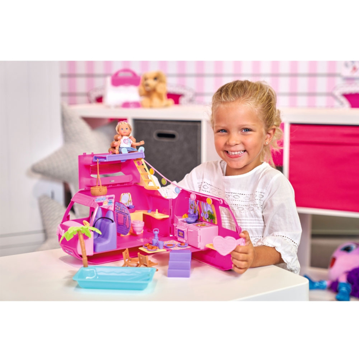 Papusa Simba Evi Love 12 cm Holiday Camper cu rulota si accesorii [8]