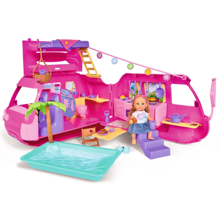 Papusa Simba Evi Love 12 cm Holiday Camper cu rulota si accesorii [1]