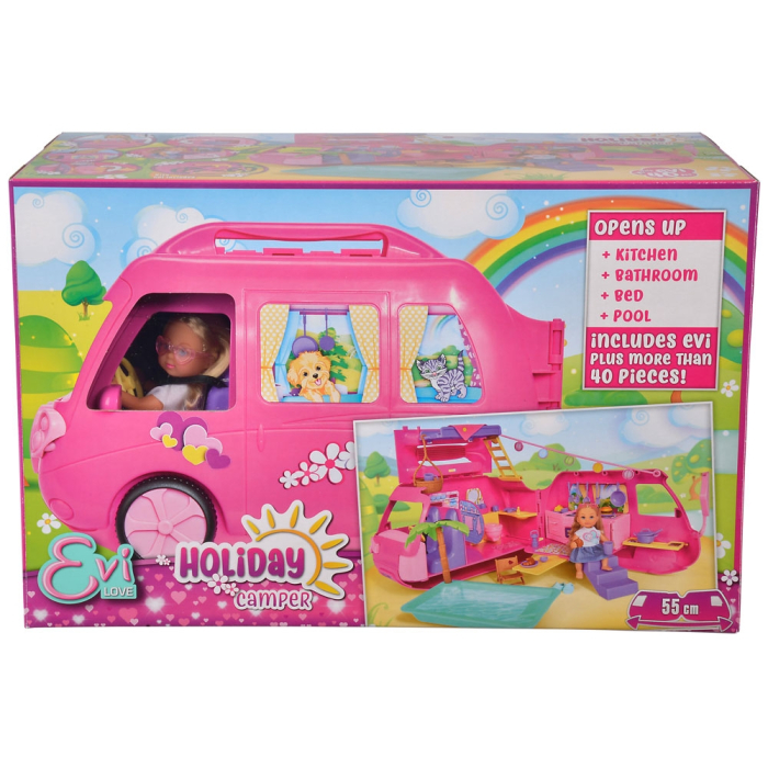 Papusa Simba Evi Love 12 cm Holiday Camper cu rulota si accesorii [9]