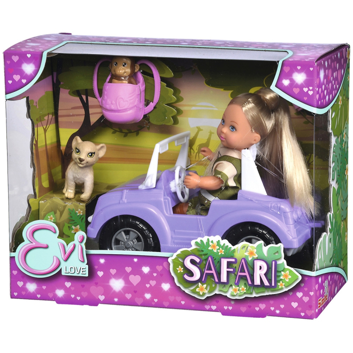 Papusa Simba Evi Love Safari 12 cm cu masinuta, animale si accesorii [5]