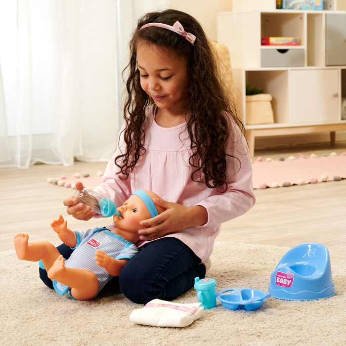 Papusa Simba New Born Baby, Baby Doll 43 cm cu accesorii albastru [7]