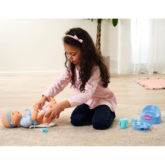 Papusa Simba New Born Baby, Baby Doll 43 cm cu accesorii albastru [9]