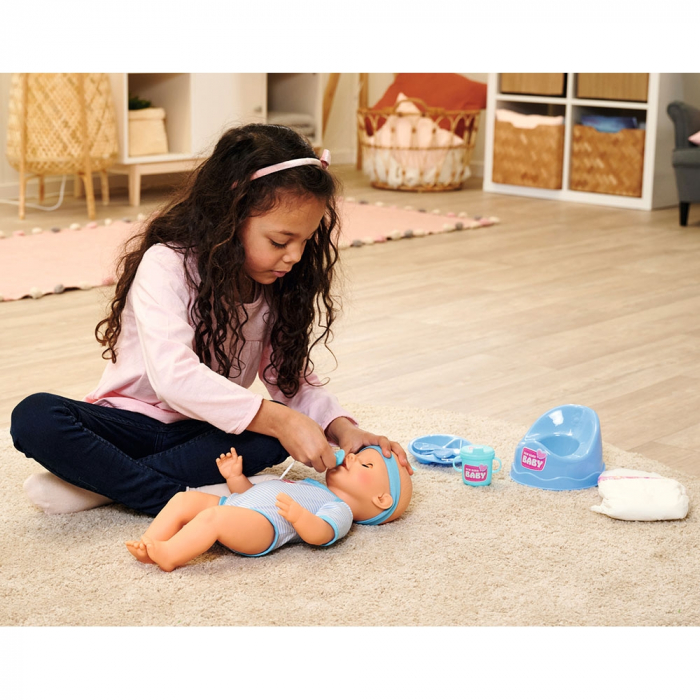 Papusa Simba New Born Baby, Baby Doll 43 cm cu accesorii albastru [8]