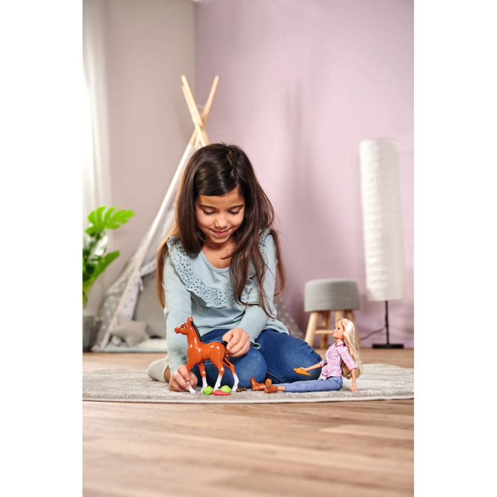 Papusa Simba Steffi Love Little Horse 29 cm cu figurina si accesorii [9]