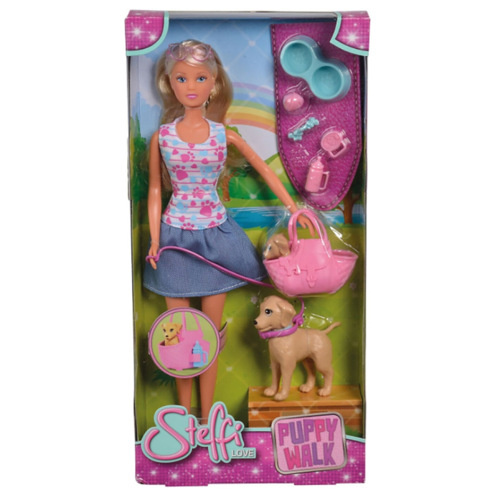 Papusa Simba Steffi Love Puppy Walk 29 cm cu 2 figurine si accesorii [4]